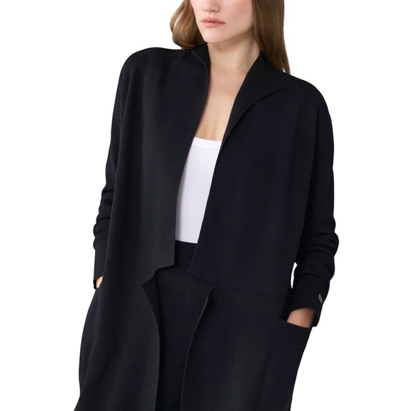 Soia & Kyo Benela Knee-Length Coatigan w/ Lapels Black Open-Front Cardigan Sz S - Picture 12 of 15